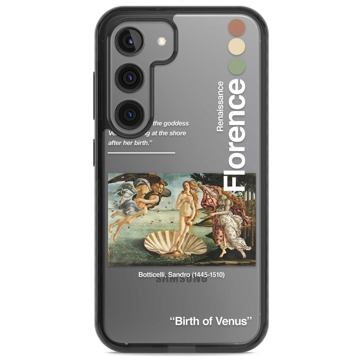 Birth of Venus Phone Case Samsung S22 / Black Impact Case,Samsung S23 / Black Impact Case Blanc Space