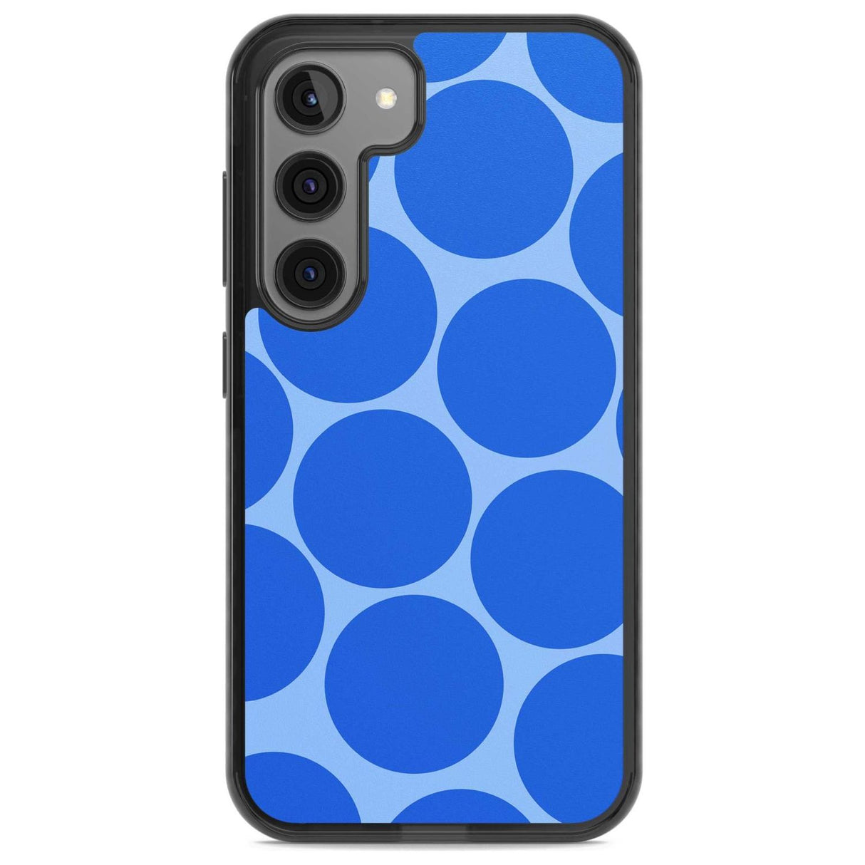 Abstract Retro Shapes: Blue Dots Phone Case Samsung S22 / Black Impact Case,Samsung S23 / Black Impact Case Blanc Space