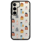 Cute Scandinavian Buildings Phone Case Samsung S22 / Black Impact Case,Samsung S23 / Black Impact Case Blanc Space