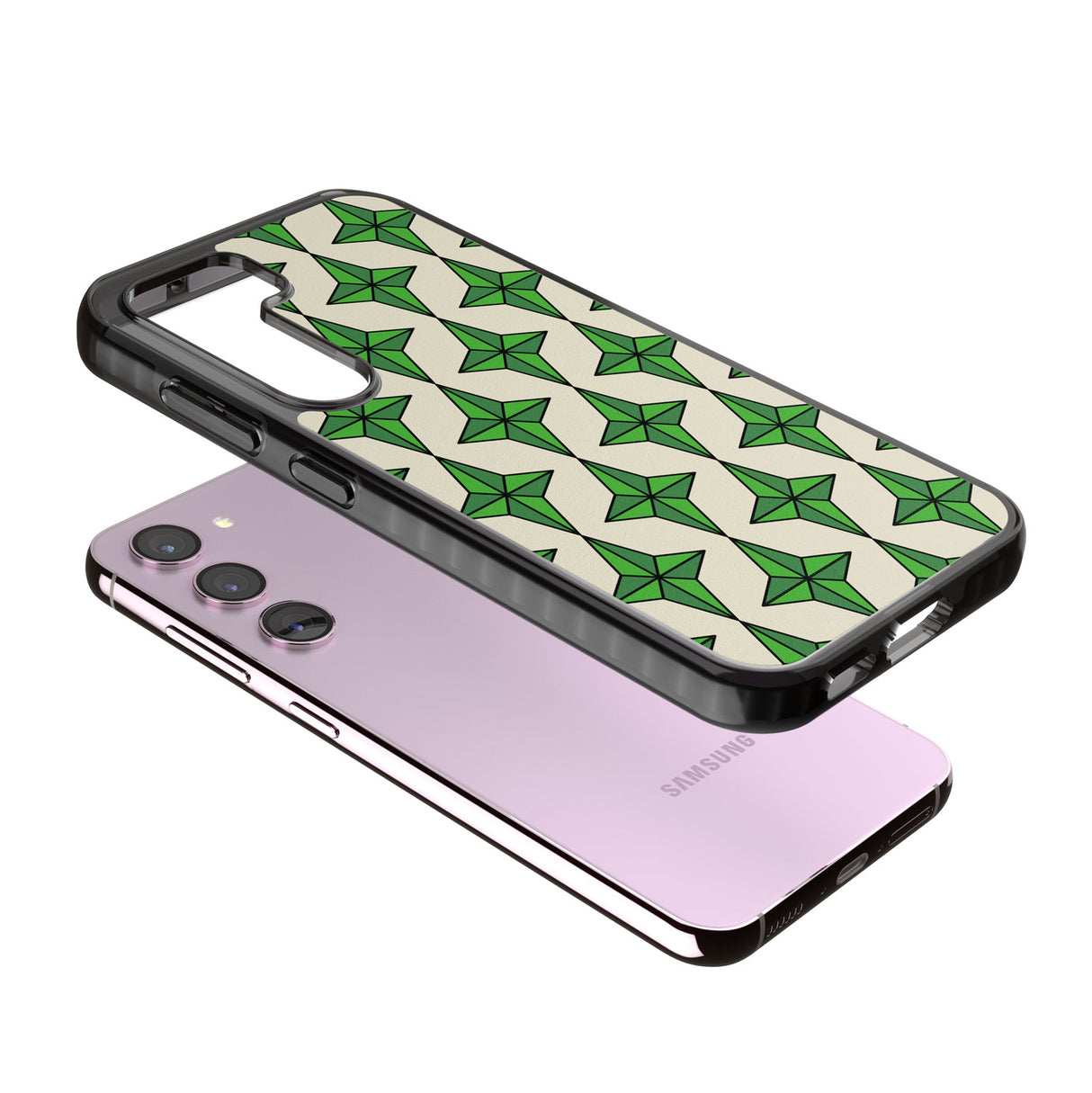 Emerald Stars Pattern Impact Phone Case for Samsung Galaxy S24, Samsung Galaxy S23, Samsung Galaxy S22