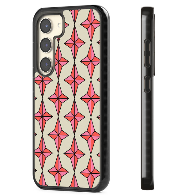 Rose Stars Pattern Impact Phone Case for Samsung Galaxy S24, Samsung Galaxy S23, Samsung Galaxy S22