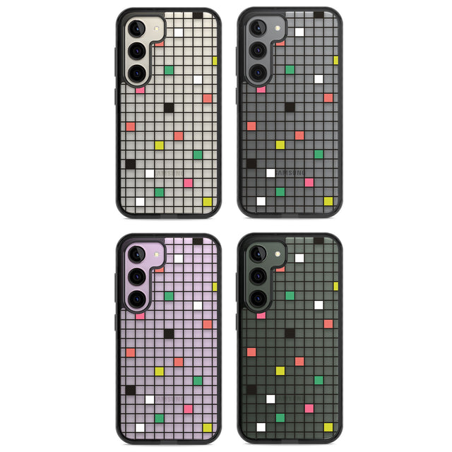 Vibrant Clear Geometric Grid Impact Phone Case for Samsung Galaxy S24, Samsung Galaxy S23, Samsung Galaxy S22