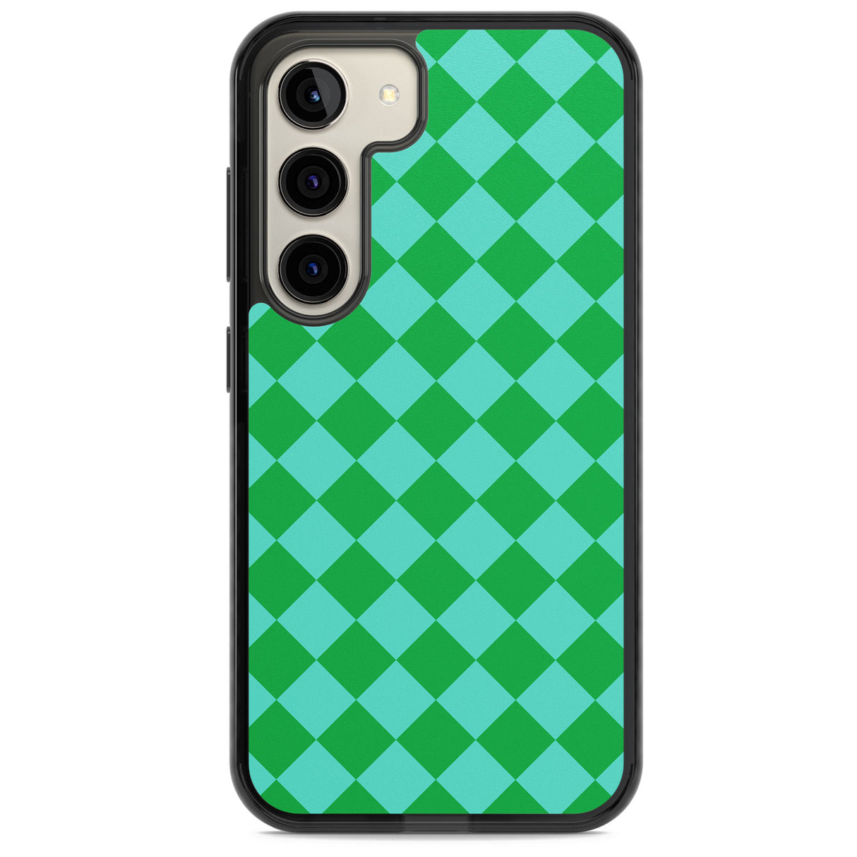 Retro Green Diamond Plaid Impact Phone Case for Samsung Galaxy S24, Samsung Galaxy S23, Samsung Galaxy S22