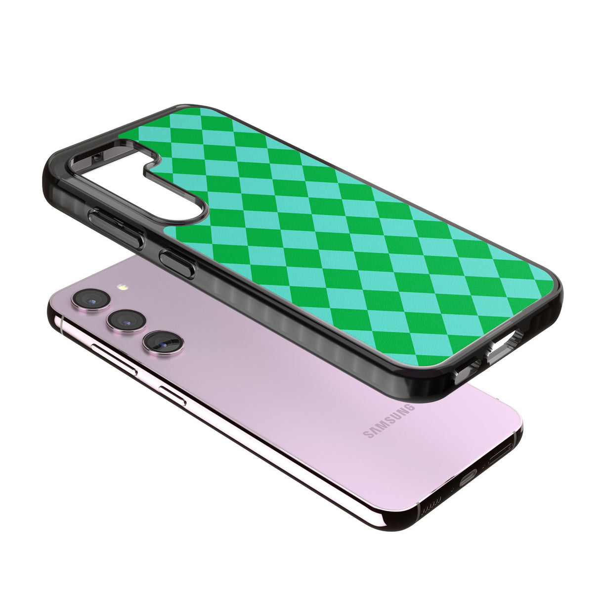 Retro Green Diamond Plaid Impact Phone Case for Samsung Galaxy S24, Samsung Galaxy S23, Samsung Galaxy S22