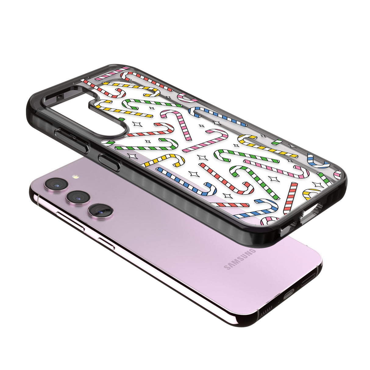 Colourful Stars & Candy Canes Impact Phone Case for Samsung Galaxy S24, Samsung Galaxy S23, Samsung Galaxy S22