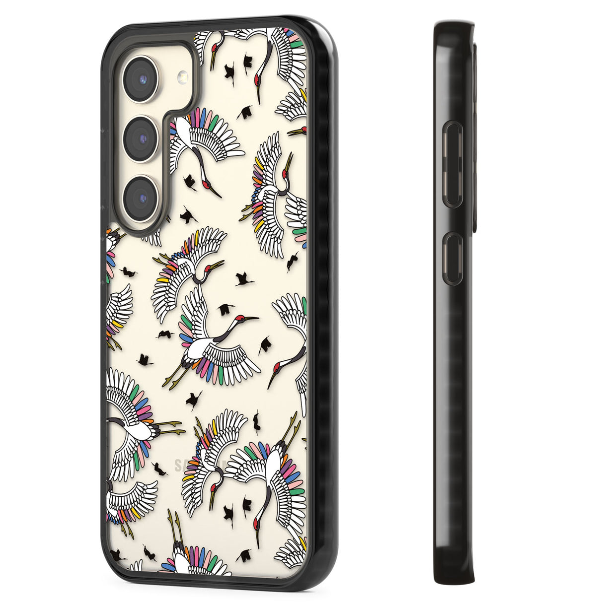 Colourful Crane Pattern Impact Phone Case for Samsung Galaxy S24, Samsung Galaxy S23, Samsung Galaxy S22