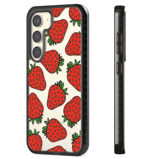 Strawberry Pattern Impact Phone Case for Samsung Galaxy S24, Samsung Galaxy S23, Samsung Galaxy S22