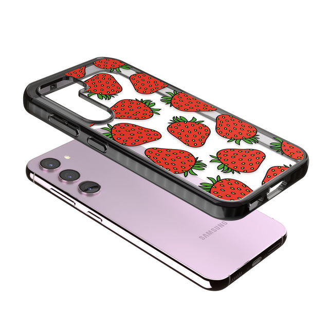 Strawberry Pattern Impact Phone Case for Samsung Galaxy S24, Samsung Galaxy S23, Samsung Galaxy S22