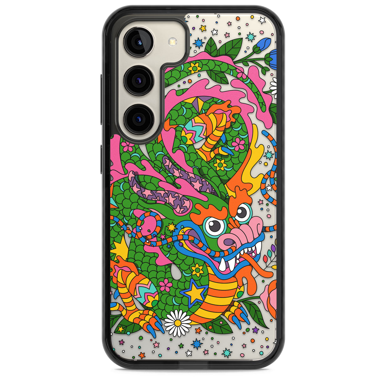 Psychedelic Jungle Dragon Impact Phone Case for Samsung Galaxy S24, Samsung Galaxy S23, Samsung Galaxy S22