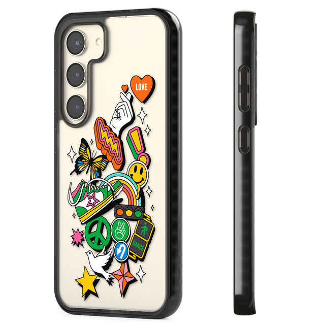 Nostalgic Sticker Collage Impact Phone Case for Samsung Galaxy S24, Samsung Galaxy S23, Samsung Galaxy S22