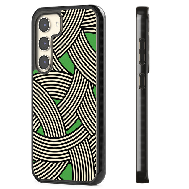 Green Optic Waves Impact Phone Case for Samsung Galaxy S24, Samsung Galaxy S23, Samsung Galaxy S22