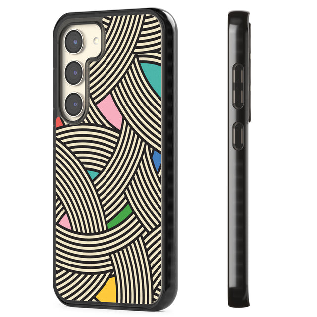 Multicolour Optic Waves Impact Phone Case for Samsung Galaxy S24, Samsung Galaxy S23, Samsung Galaxy S22
