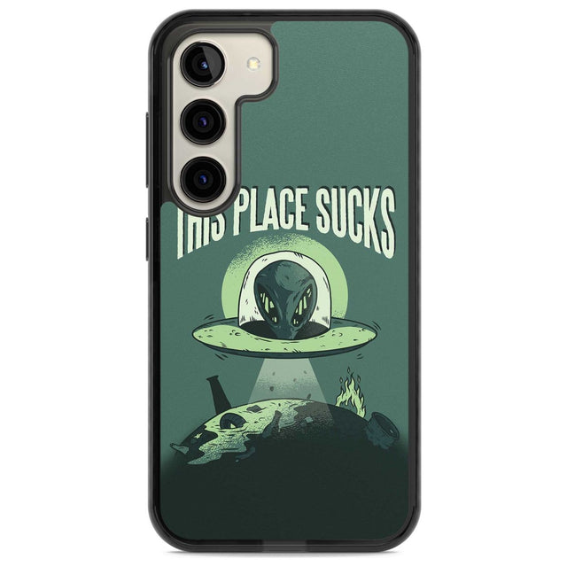 EARTH SUCKS Phone Case Samsung S22 / Black Impact Case,Samsung S23 / Black Impact Case Blanc Space