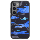 Blue Galaxy Phone Case Samsung S22 / Black Impact Case,Samsung S23 / Black Impact Case Blanc Space