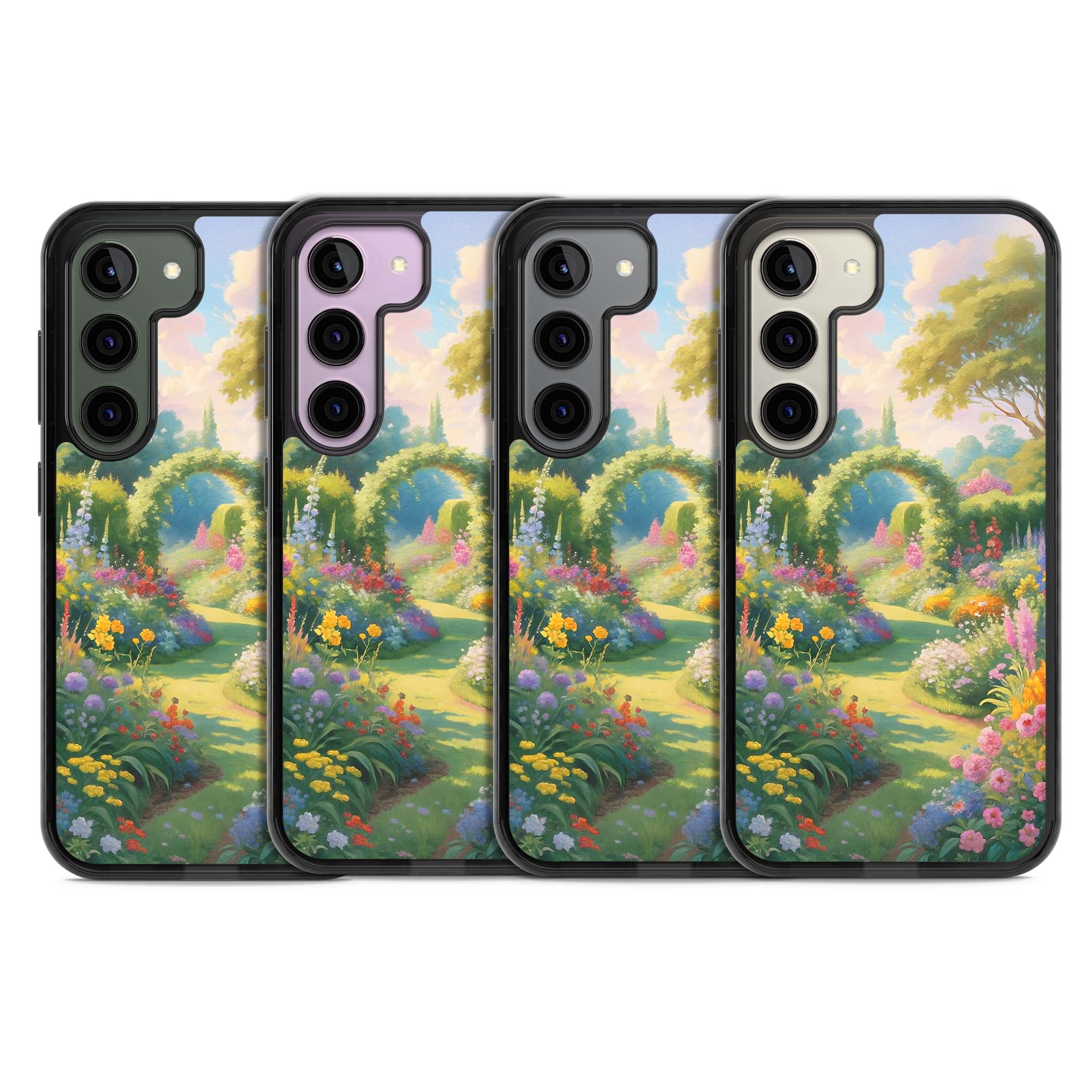 The Painter's Garden floral iPhone case | Black Impact case for Samsung Galaxy S24, Samsung Galaxy S23, Samsung Galaxy S22