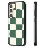 Green & Cream Wavy Check Impact Phone Case for Samsung Galaxy S24, Samsung Galaxy S23, Samsung Galaxy S22