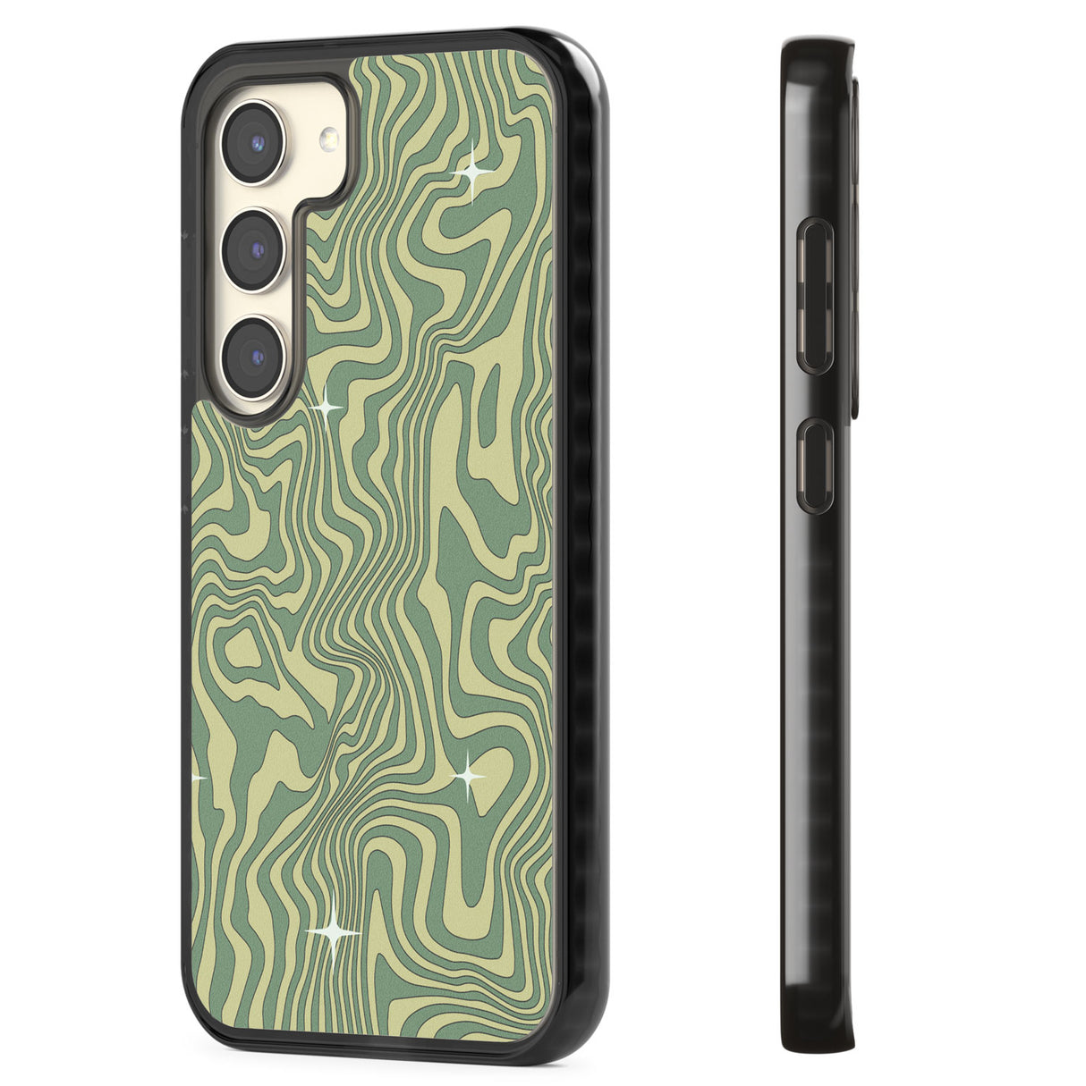 Green Abstract Wave Impact Phone Case for Samsung Galaxy S24, Samsung Galaxy S23, Samsung Galaxy S22