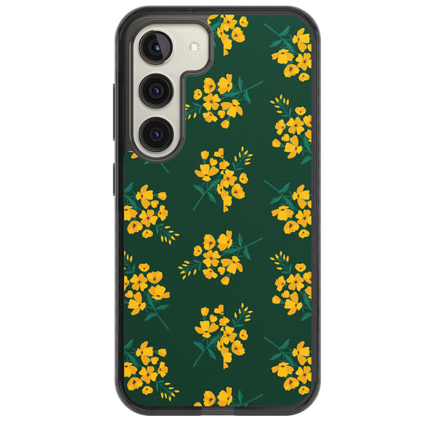 Yellow Wildflowers on Green