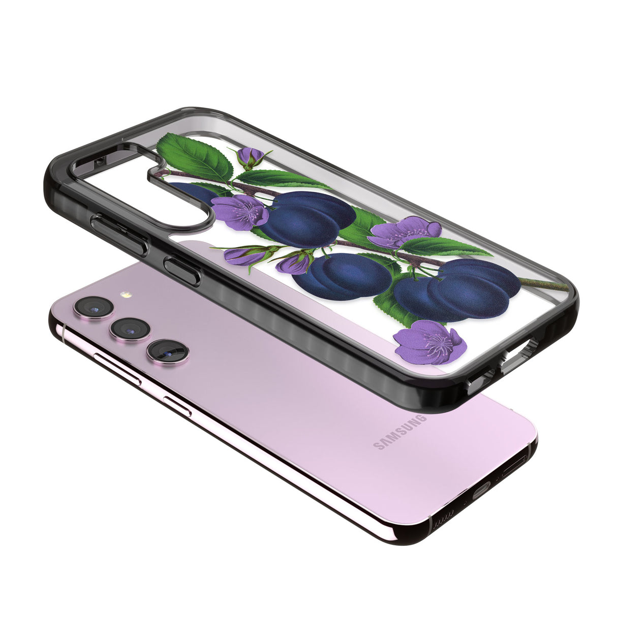 Vintage Painted Plums Impact Phone Case for Samsung Galaxy S24, Samsung Galaxy S23, Samsung Galaxy S22