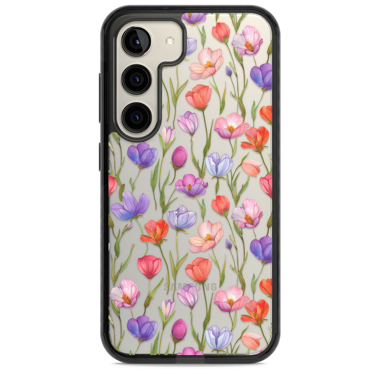 Red, Pink & Purple Flowers Impact Phone Case for Samsung Galaxy S24, Samsung Galaxy S23, Samsung Galaxy S22