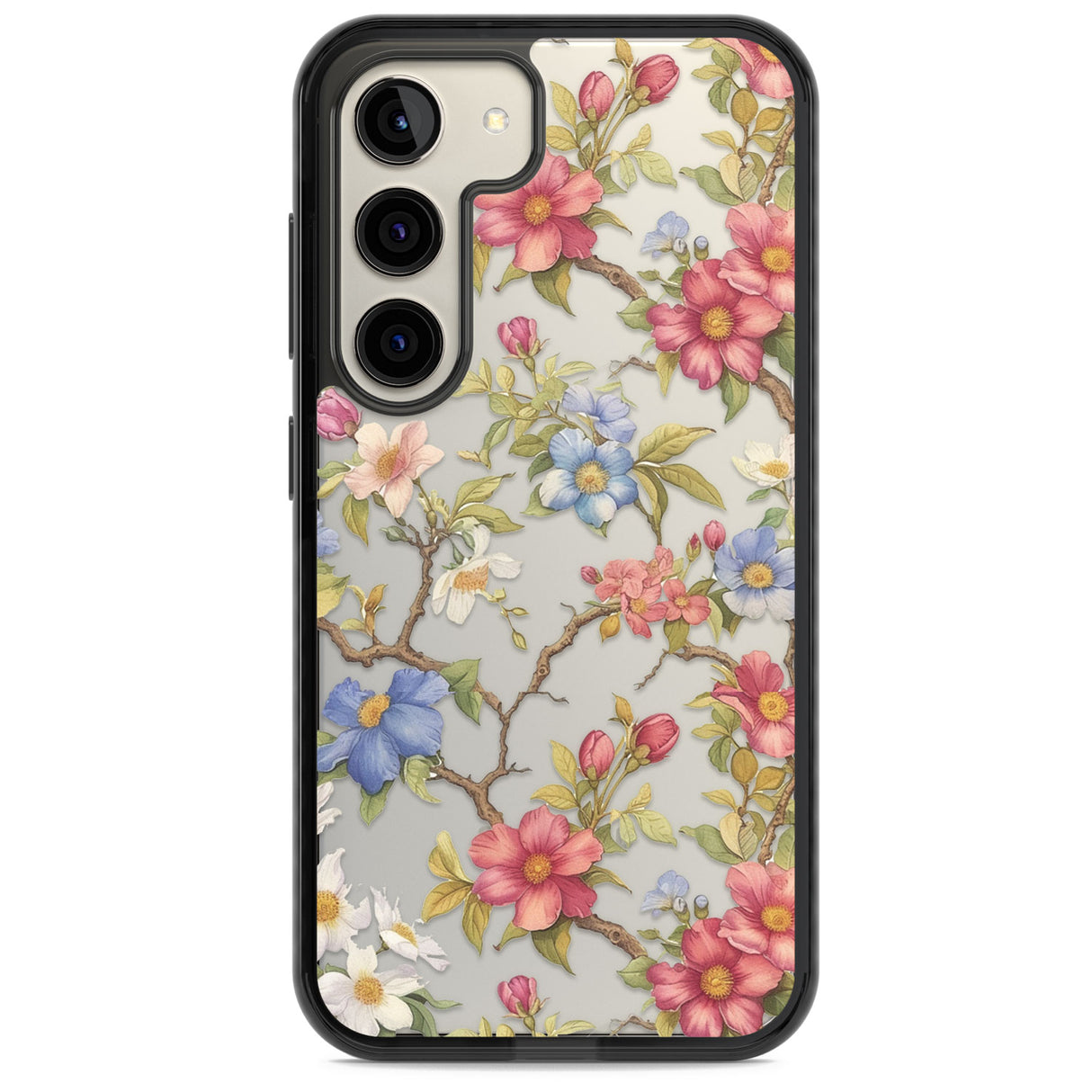 Vintage Vines & Flowers Impact Phone Case for Samsung Galaxy S24, Samsung Galaxy S23, Samsung Galaxy S22