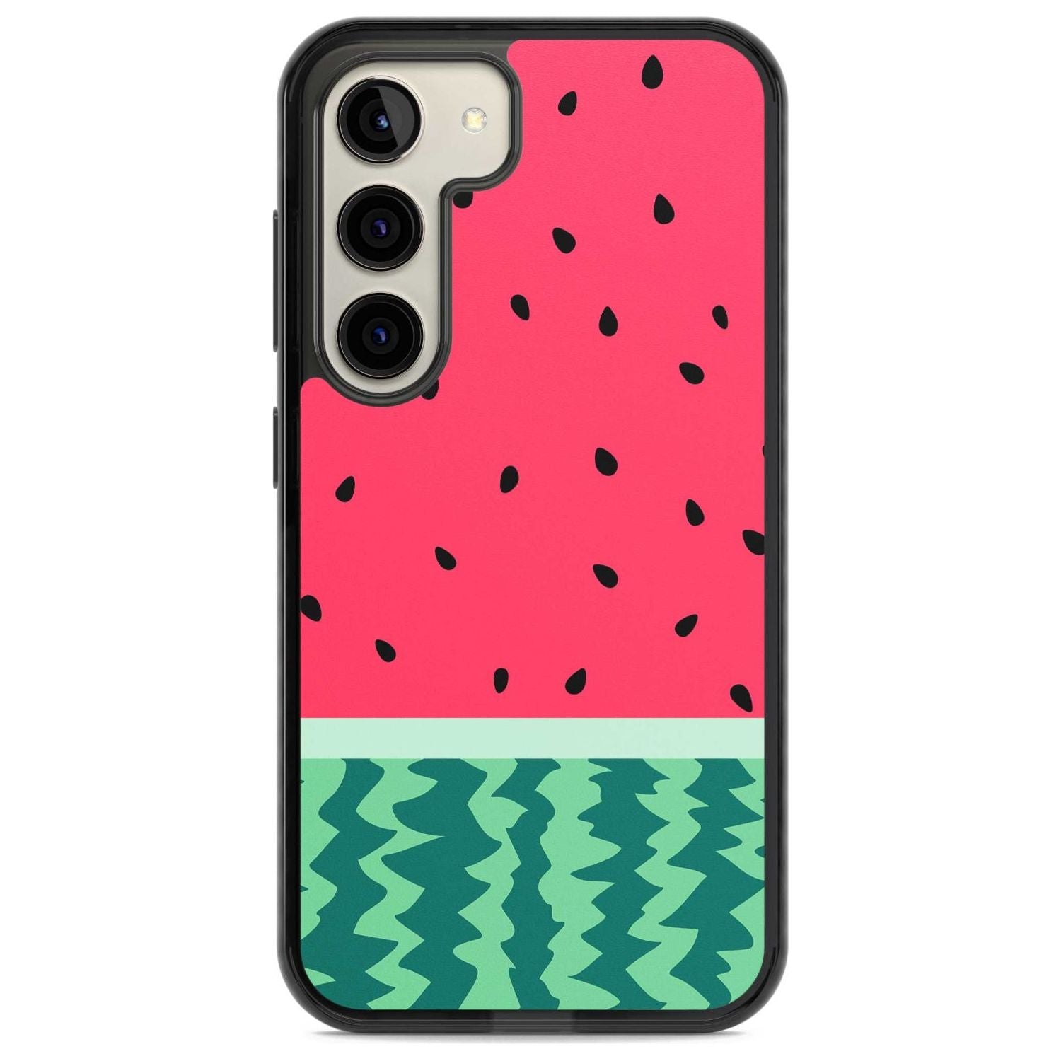 Full Watermelon Print Phone Case Samsung S22 / Black Impact Case,Samsung S23 / Black Impact Case Blanc Space