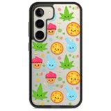 Kawaii Weed Pattern Phone Case Samsung S22 / Black Impact Case,Samsung S23 / Black Impact Case Blanc Space