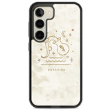 Aquarius Emblem - Solid Gold Marbled Design Phone Case Samsung S22 / Black Impact Case,Samsung S23 / Black Impact Case Blanc Space