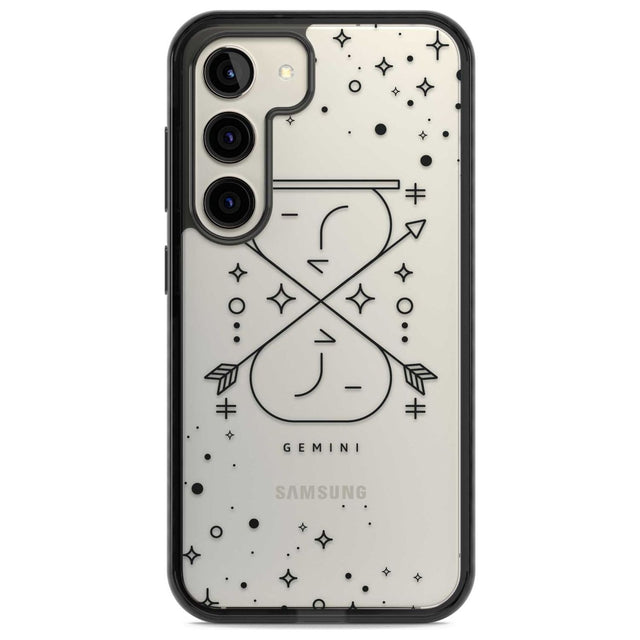 Gemini Emblem - Transparent Design Phone Case Samsung S22 / Black Impact Case,Samsung S23 / Black Impact Case Blanc Space