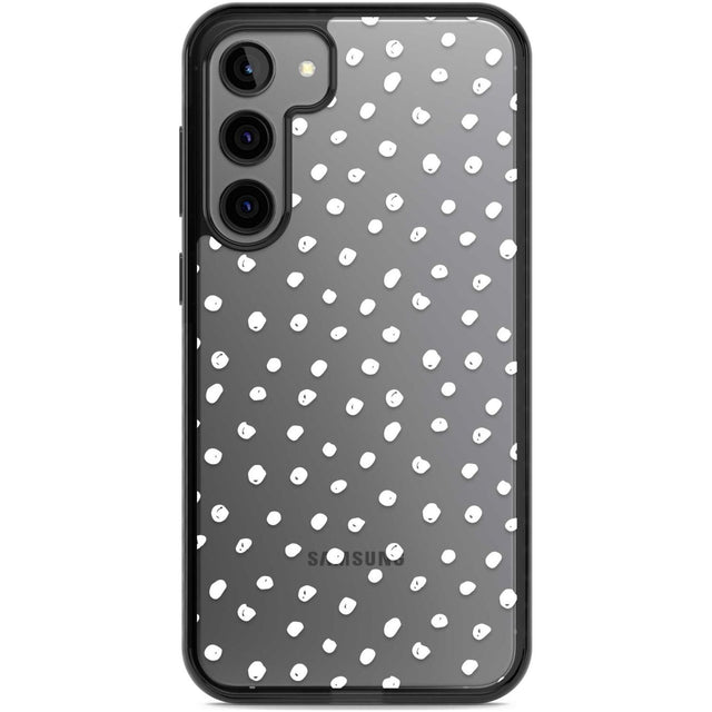 Messy White Dot Pattern Phone Case Samsung S22 Plus / Black Impact Case,Samsung S23 Plus / Black Impact Case Blanc Space