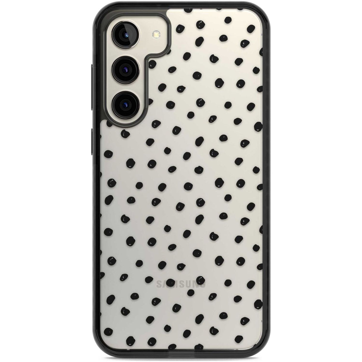Messy Black Dot Pattern Phone Case Samsung S22 Plus / Black Impact Case,Samsung S23 Plus / Black Impact Case Blanc Space