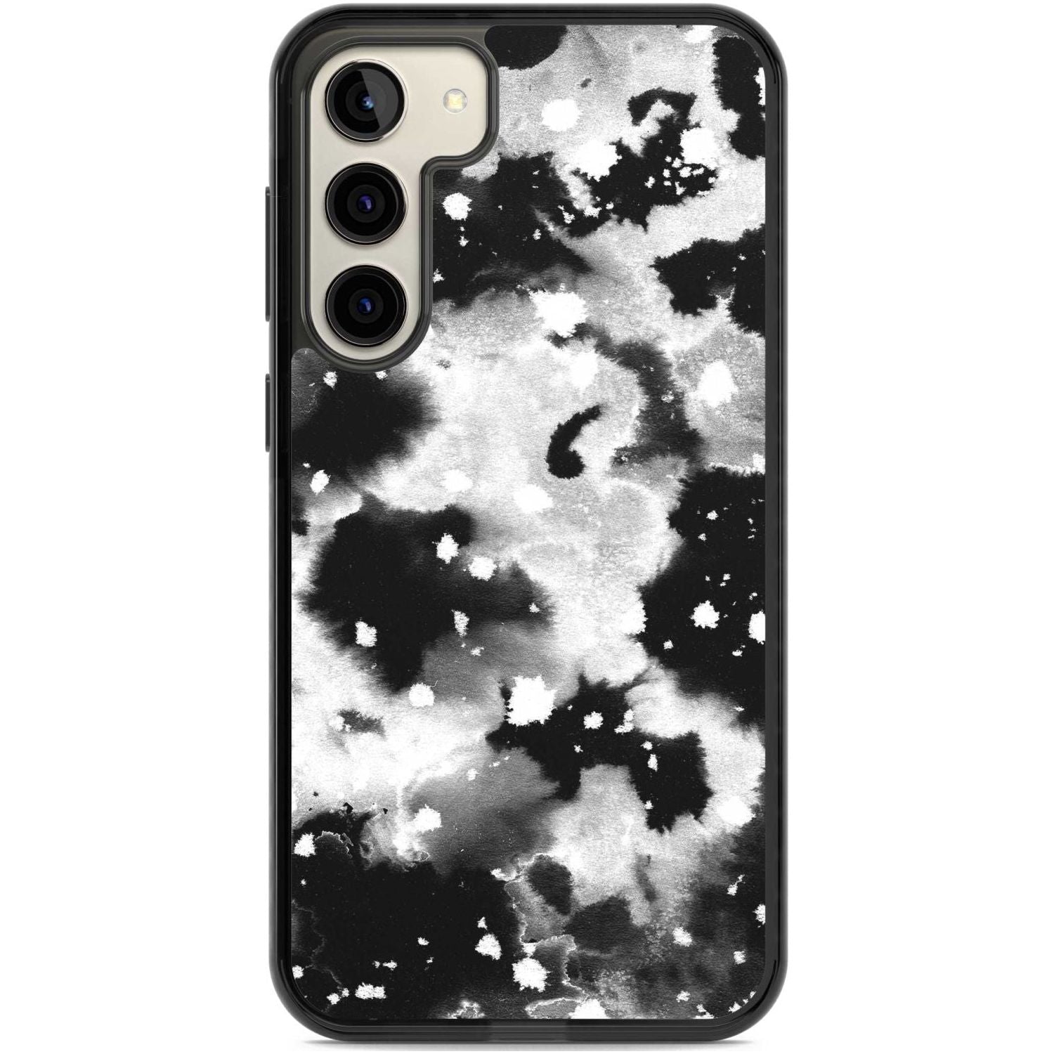 Black & White Acid Wash Tie-Dye Pattern Phone Case Samsung S22 Plus / Black Impact Case,Samsung S23 Plus / Black Impact Case Blanc Space