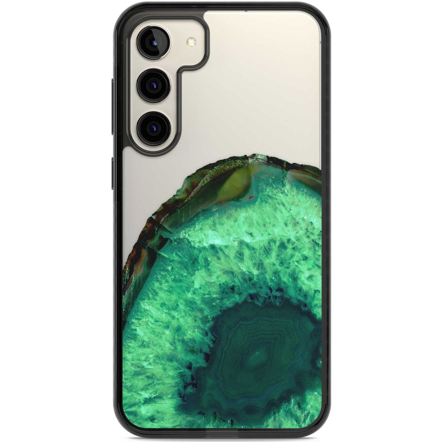 Emerald Green Gemstone Crystal Clear Design Phone Case Samsung S22 Plus / Black Impact Case,Samsung S23 Plus / Black Impact Case Blanc Space