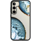 Blue, White & Yellow Agate Gemstone Phone Case Samsung S22 Plus / Black Impact Case,Samsung S23 Plus / Black Impact Case Blanc Space