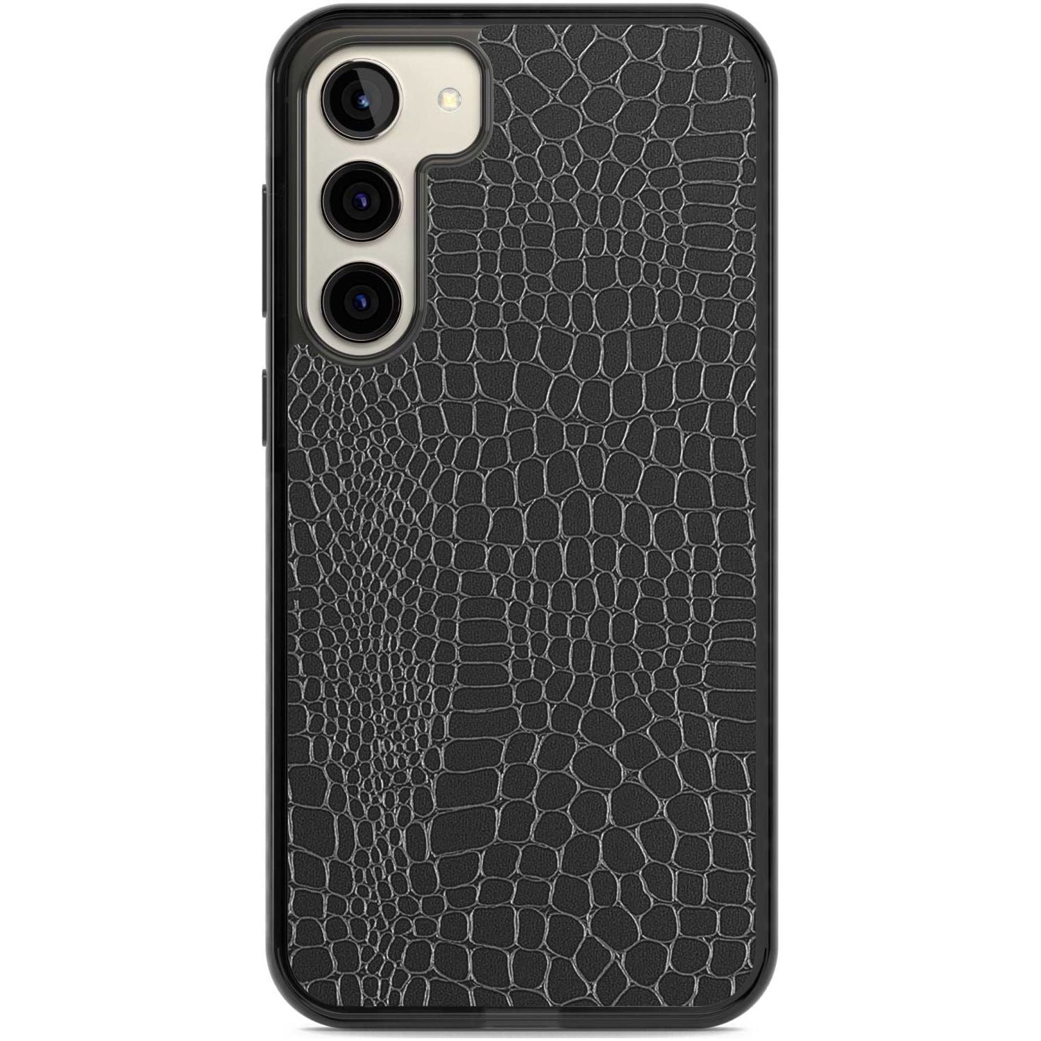 Black Snakeskin Phone Case Samsung S22 Plus / Black Impact Case,Samsung S23 Plus / Black Impact Case Blanc Space