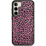 Green on Pink Leopard Print Pattern Phone Case Samsung S22 Plus / Black Impact Case,Samsung S23 Plus / Black Impact Case Blanc Space