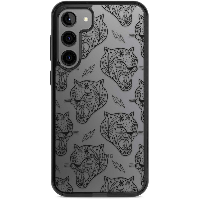 Black Tiger Roar Pattern Phone Case Samsung S22 Plus / Black Impact Case,Samsung S23 Plus / Black Impact Case Blanc Space