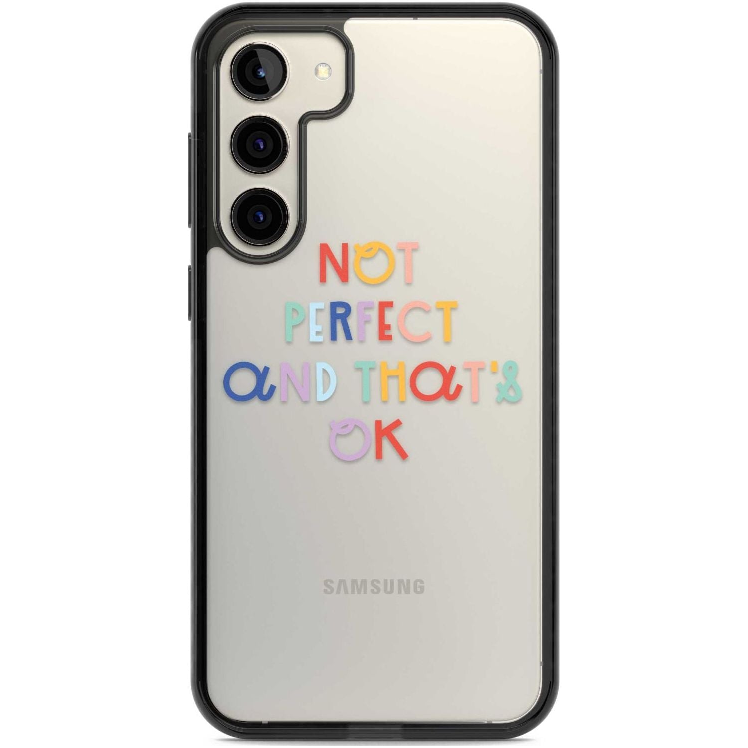 Not Perfect - Clear Phone Case Samsung S22 Plus / Black Impact Case,Samsung S23 Plus / Black Impact Case Blanc Space