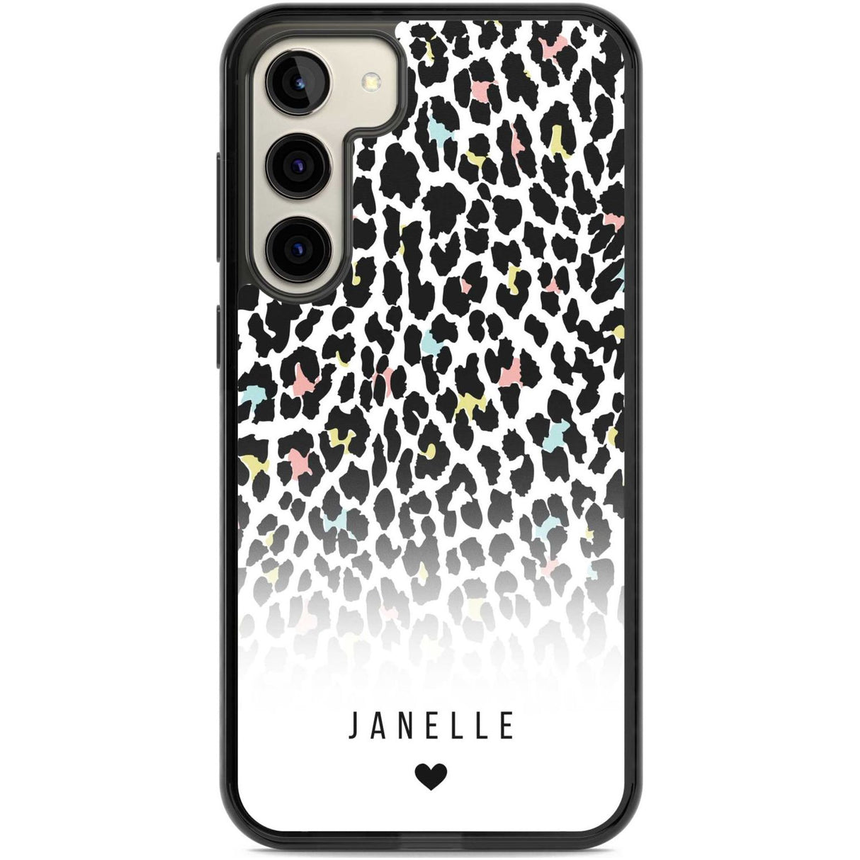 Personalised Pastel Leopard Spots Custom Phone Case Samsung S22 Plus / Black Impact Case,Samsung S23 Plus / Black Impact Case Blanc Space