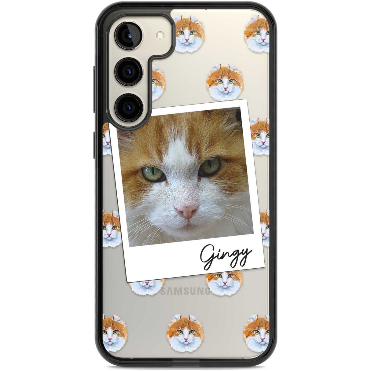 Personalised American Curl Photo Custom Phone Case Samsung S22 Plus / Black Impact Case,Samsung S23 Plus / Black Impact Case Blanc Space