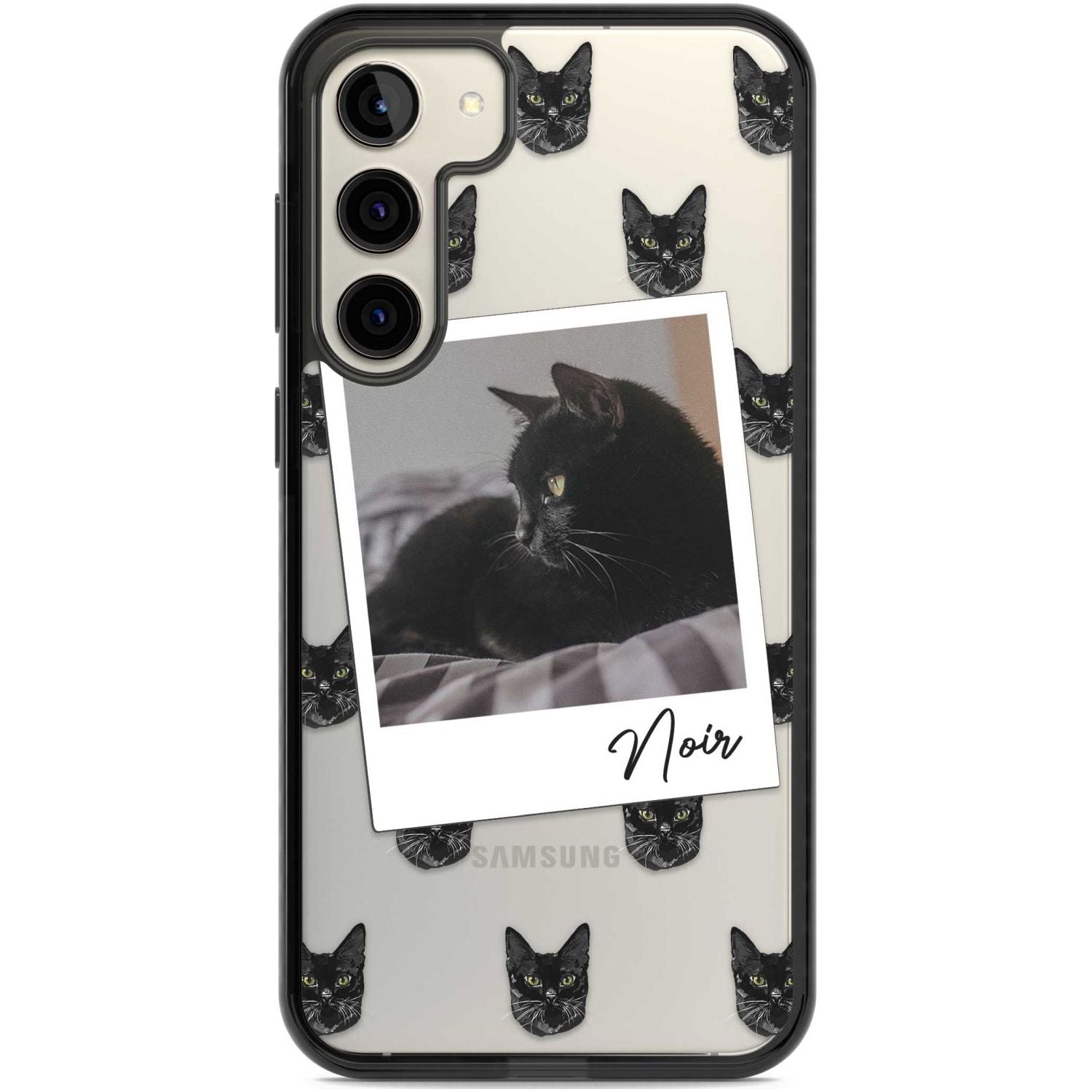 Personalised Bombay Cat Photo Custom Phone Case Samsung S22 Plus / Black Impact Case,Samsung S23 Plus / Black Impact Case Blanc Space