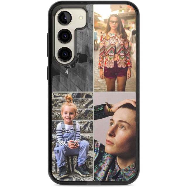 Personalised 4 Photo Grid Custom Phone Case Samsung S22 Plus / Black Impact Case,Samsung S23 Plus / Black Impact Case Blanc Space