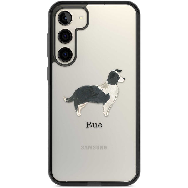 Personalised Border Collie Custom Phone Case Samsung S22 Plus / Black Impact Case,Samsung S23 Plus / Black Impact Case Blanc Space