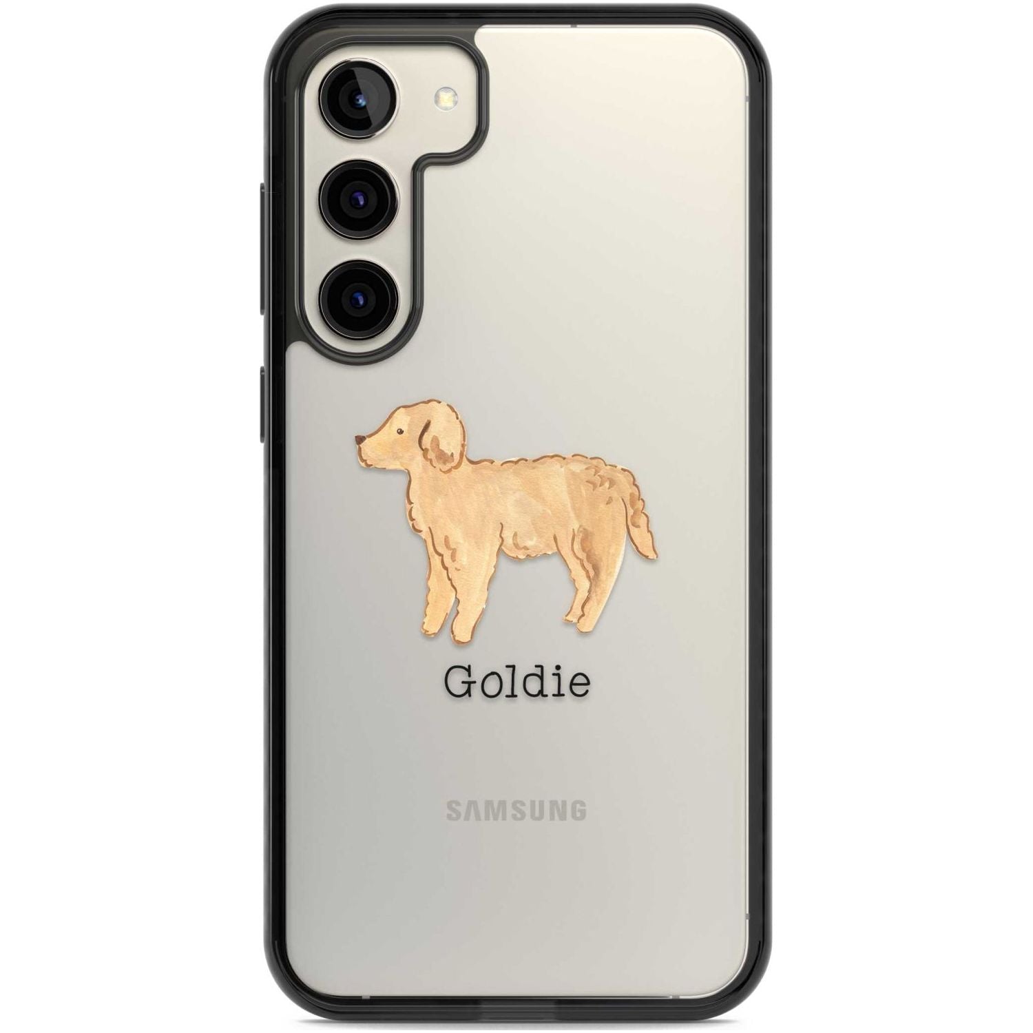 Personalised Hand Painted Goldendoodle Custom Phone Case Samsung S22 Plus / Black Impact Case,Samsung S23 Plus / Black Impact Case Blanc Space