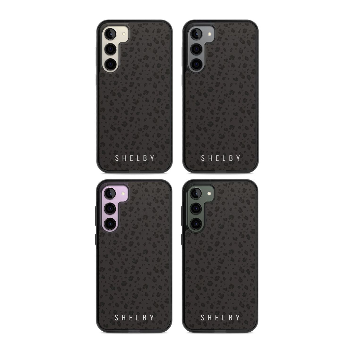 Personalised Minimal Lettering Dark Leopard
