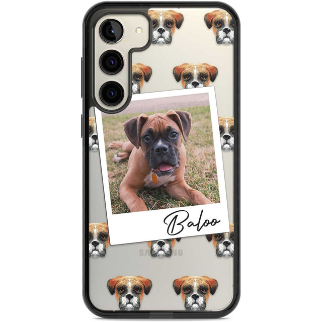 Personalised Boxer - Dog Photo Custom Phone Case Samsung S22 Plus / Black Impact Case,Samsung S23 Plus / Black Impact Case Blanc Space