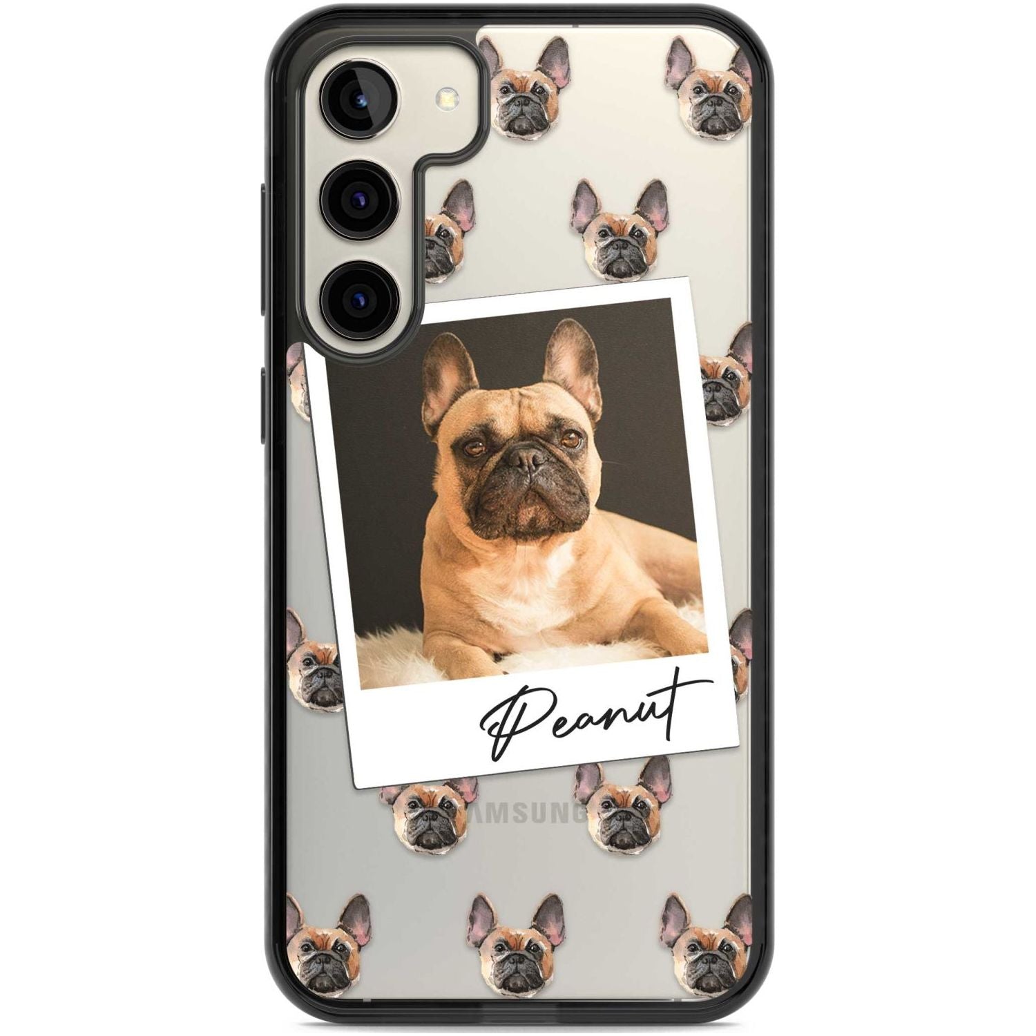 Personalised French Bulldog, Tan - Dog Photo Custom Phone Case Samsung S22 Plus / Black Impact Case,Samsung S23 Plus / Black Impact Case Blanc Space