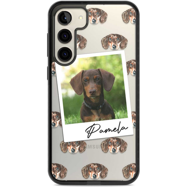 Personalised Dachshund, Brown - Dog Photo Custom Phone Case Samsung S22 Plus / Black Impact Case,Samsung S23 Plus / Black Impact Case Blanc Space