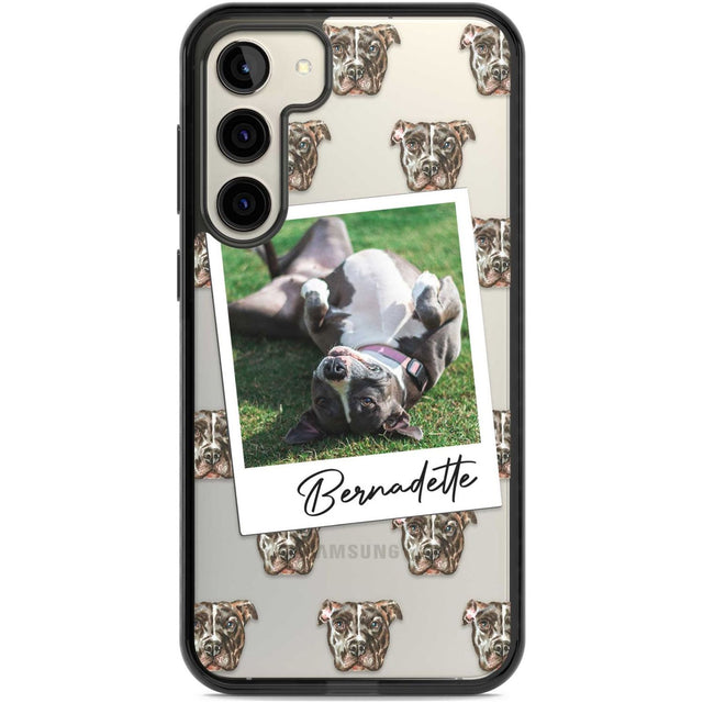 Personalised Staffordshire Bull Terrier - Dog Photo Custom Phone Case Samsung S22 Plus / Black Impact Case,Samsung S23 Plus / Black Impact Case Blanc Space
