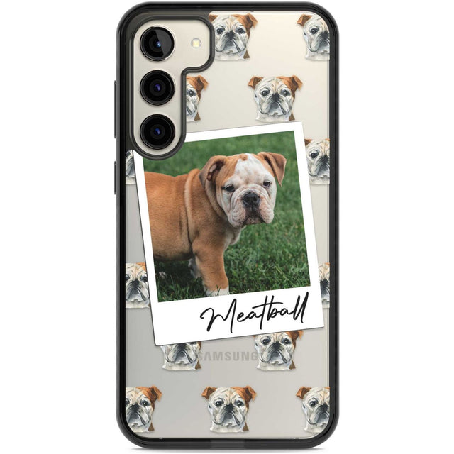 Personalised English Bulldog - Dog Photo Custom Phone Case Samsung S22 Plus / Black Impact Case,Samsung S23 Plus / Black Impact Case Blanc Space